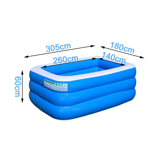 10/7/5ft 150cm/210cm/305cm Home Use Inflatable Large Swimming Pool 3 Layers Outdoor Indoor Baby Kids family Pool Bathing Tub