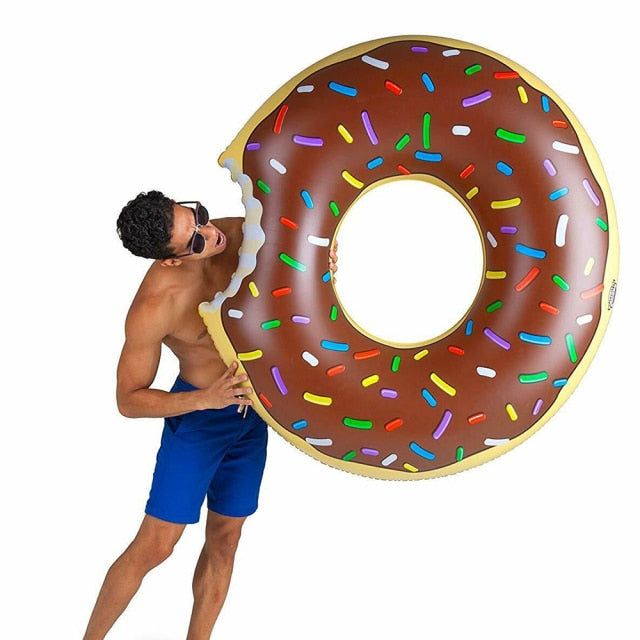 Inflatable Colorful Swimming Ring Safe Pool Float Summer Outdoor Activitives Beach Party  Cute Donut Shape Kids Swimming Circle