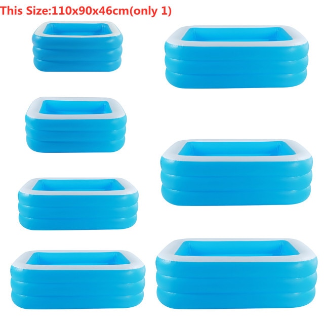 150-300cm 3Layer Children Inflatable Pool Bathing Tub Kid Adult Home Outdoor Large Swimming Pool Inflatable Square Swimming Pool