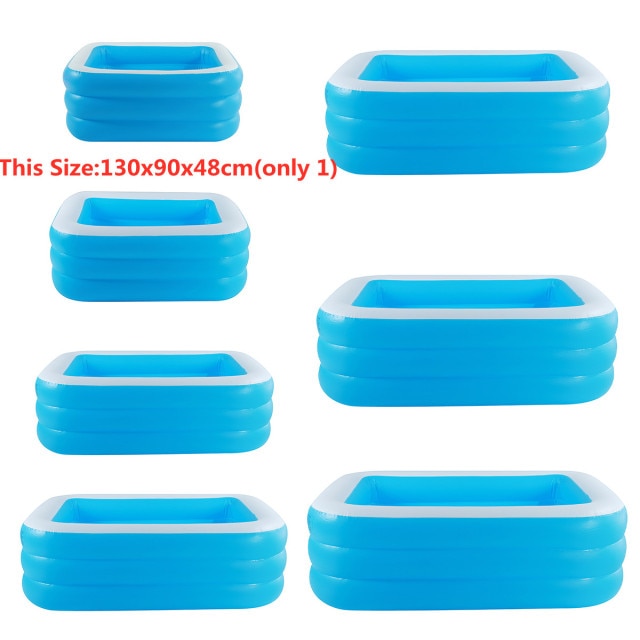 150-300cm 3Layer Children Inflatable Pool Bathing Tub Kid Adult Home Outdoor Large Swimming Pool Inflatable Square Swimming Pool
