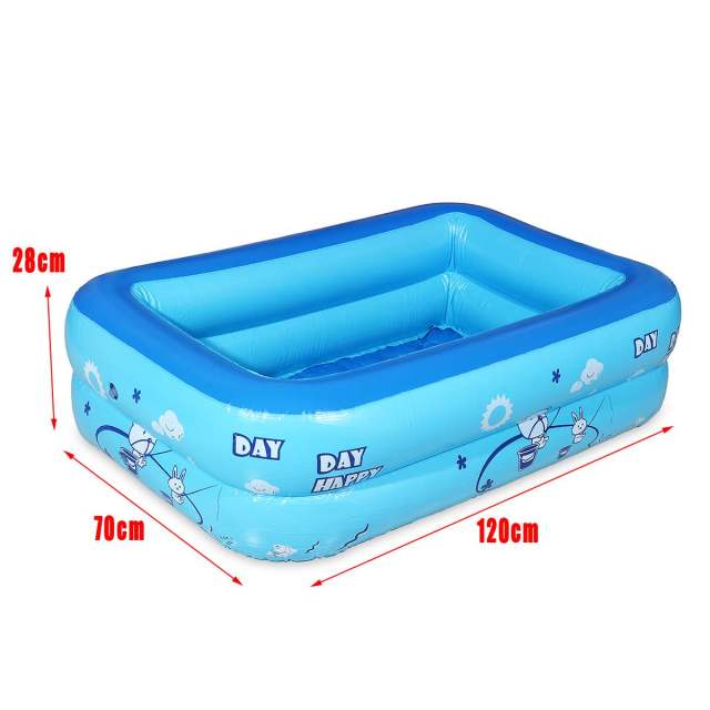 120CM 2/3Layers Children Inflatable Pool Bathing Tub Baby Kid Home Outdoor Large Swimming Pool Inflatable Square Swimming Pool