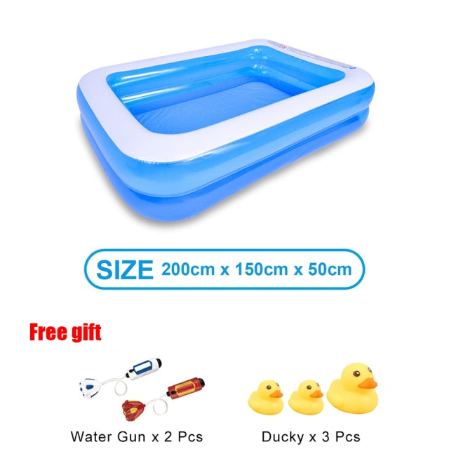 2M/2.6M Large Pools for Family Summer Swimming Pool Inflatable Framed Removable Swimming Bathtub Child Pool for Cottages Child