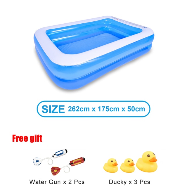 2M/2.6M Large Pools for Family Summer Swimming Pool Inflatable Framed Removable Swimming Bathtub Child Pool for Cottages Child