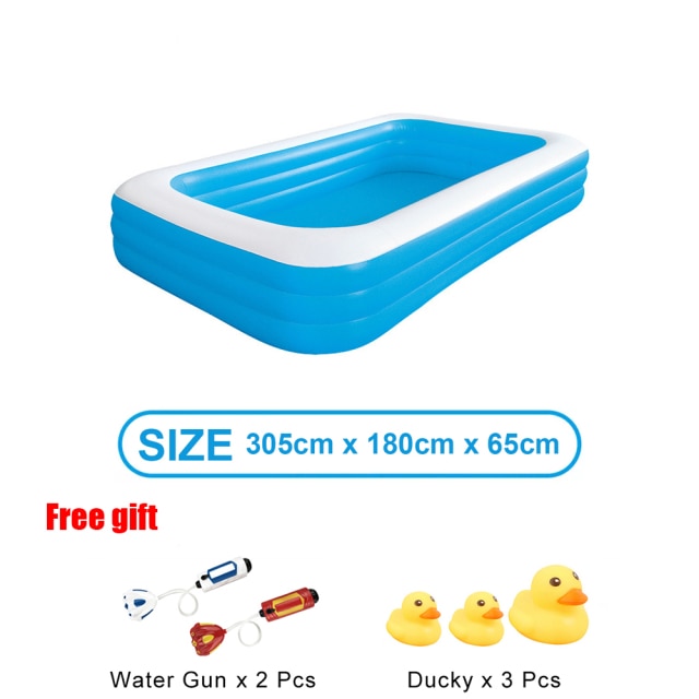 2M/2.6M Large Pools for Family Summer Swimming Pool Inflatable Framed Removable Swimming Bathtub Child Pool for Cottages Child