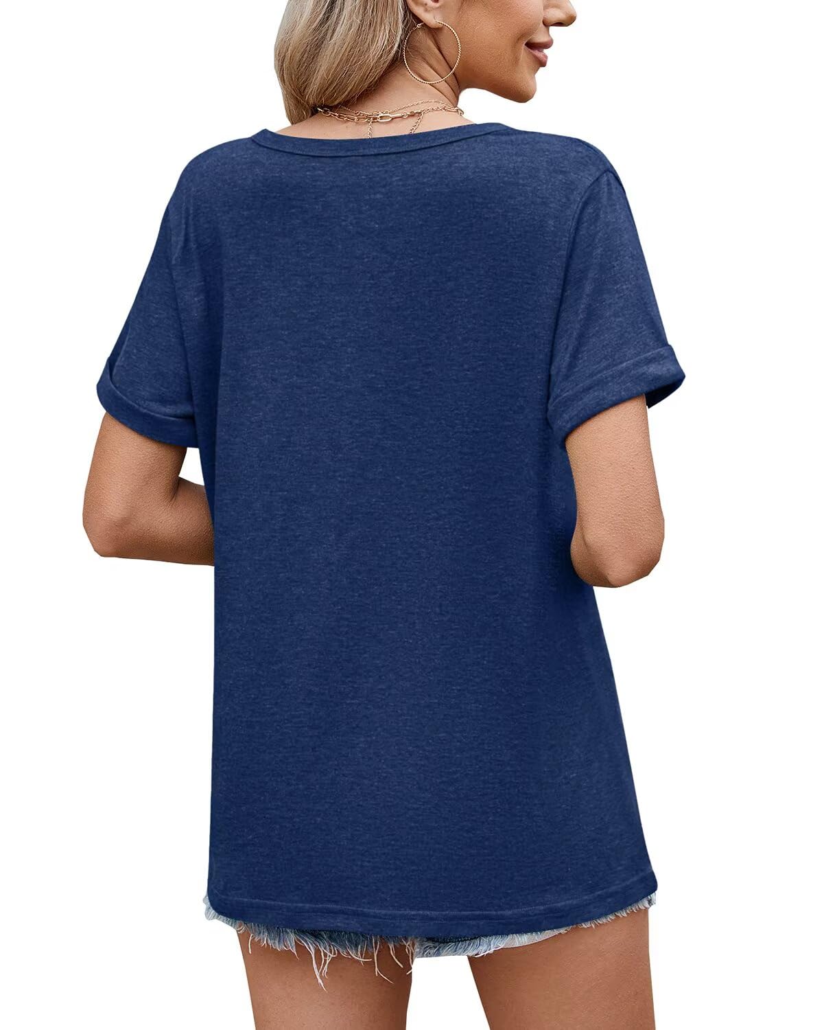 WELINCO T-Shirts d'été à Manches Courtes Pour Femmes, Chemises décontractées et douces, t-Shirts basiques Wine Red X-Large