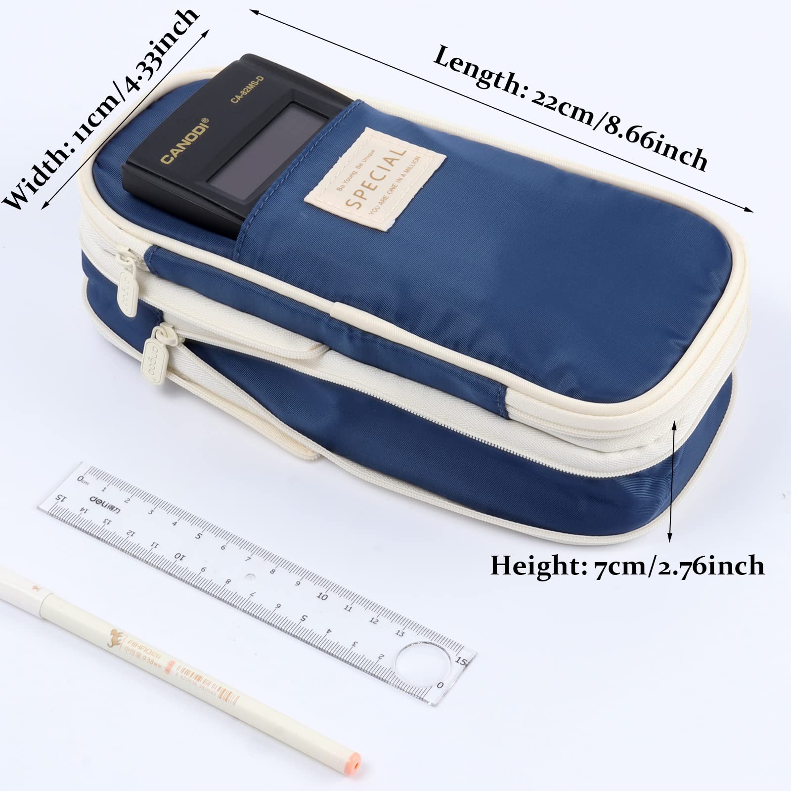 Large Capacity Pencil Case, Pencil Case for Adult, Cute Pencil Case, Pen Pencil Organizer for Stationery Supplies Marker Highlighter for Middle High School Student Kids Adult (Pink)