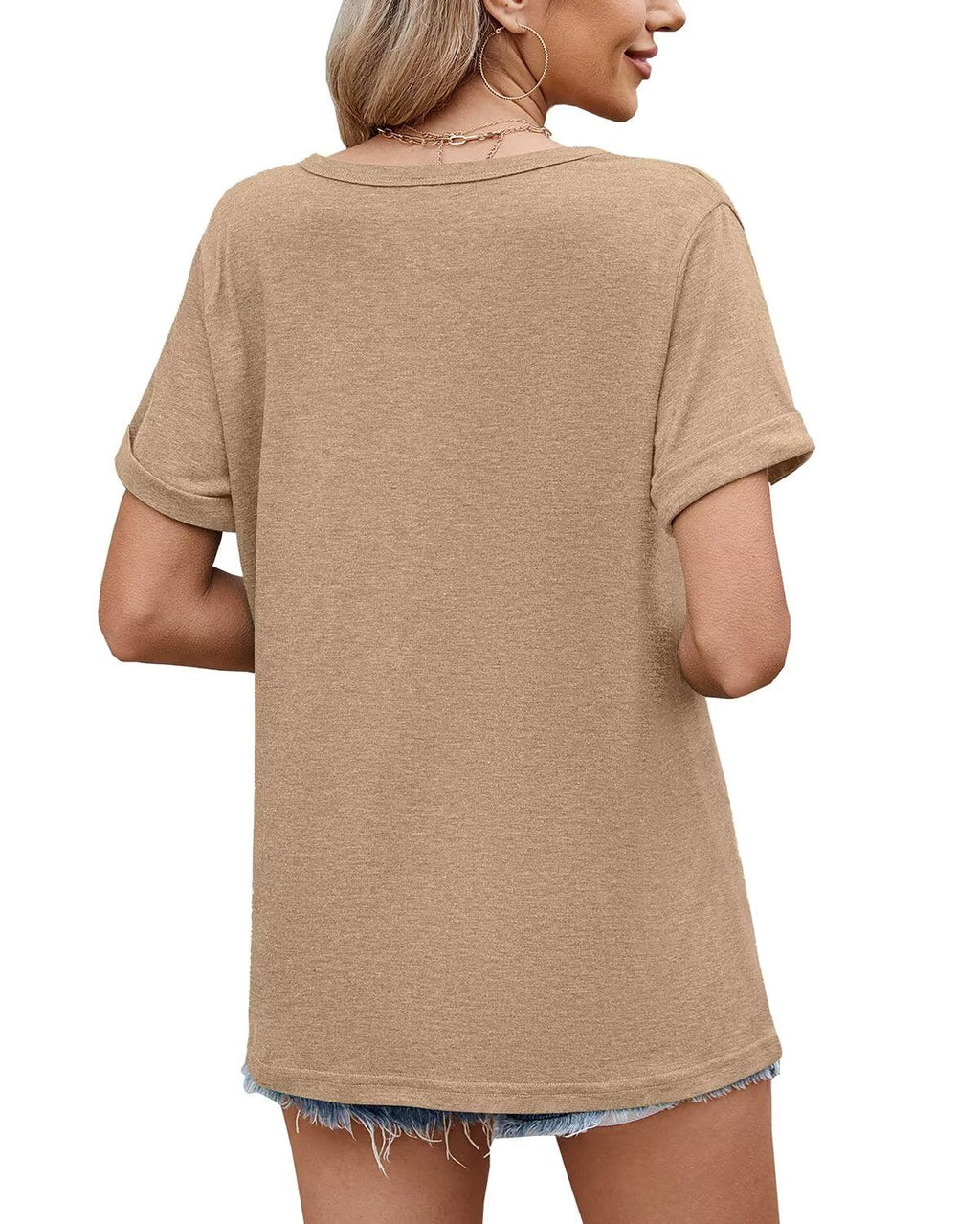 WELINCO T-Shirts d'été à Manches Courtes Pour Femmes, Chemises décontractées et douces, t-Shirts basiques Wine Red X-Large