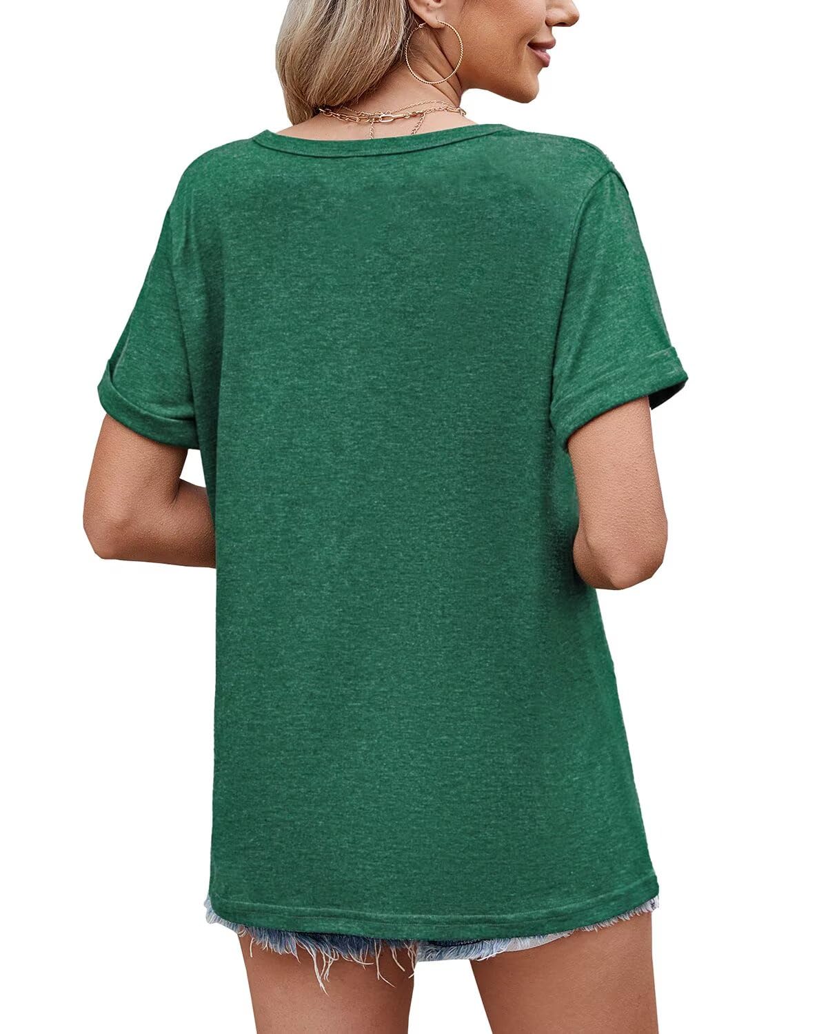 WELINCO T-Shirts d'été à Manches Courtes Pour Femmes, Chemises décontractées et douces, t-Shirts basiques Wine Red X-Large