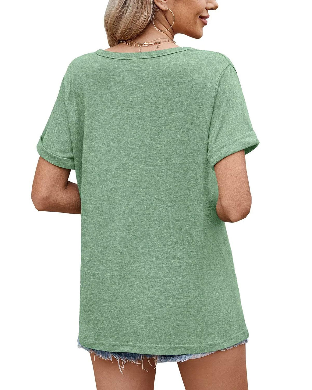 WELINCO T-Shirts d'été à Manches Courtes Pour Femmes, Chemises décontractées et douces, t-Shirts basiques Wine Red X-Large