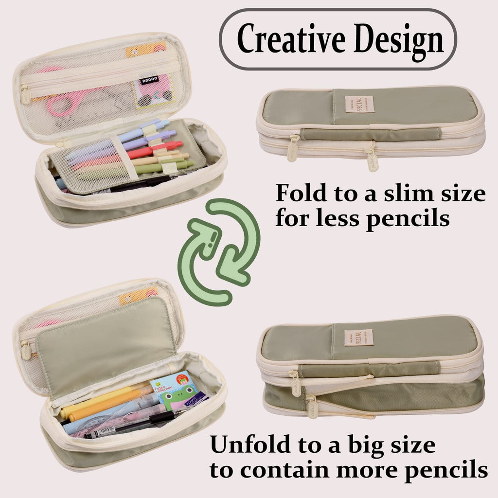 Large Capacity Pencil Case, Pencil Case for Adult, Cute Pencil Case, Pen Pencil Organizer for Stationery Supplies Marker Highlighter for Middle High School Student Kids Adult (Pink)