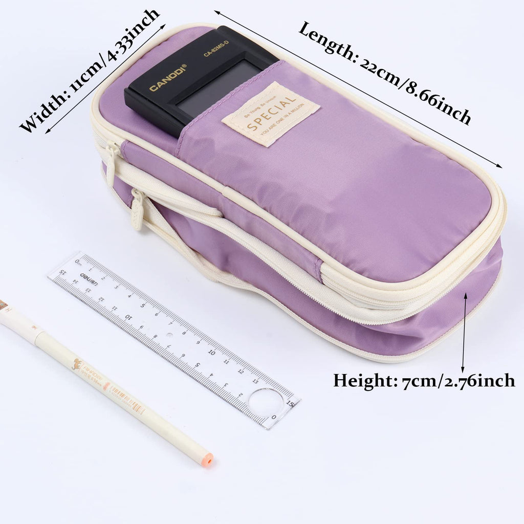 Large Capacity Pencil Case, Pencil Case for Adult, Cute Pencil Case, Pen Pencil Organizer for Stationery Supplies Marker Highlighter for Middle High School Student Kids Adult (Pink)