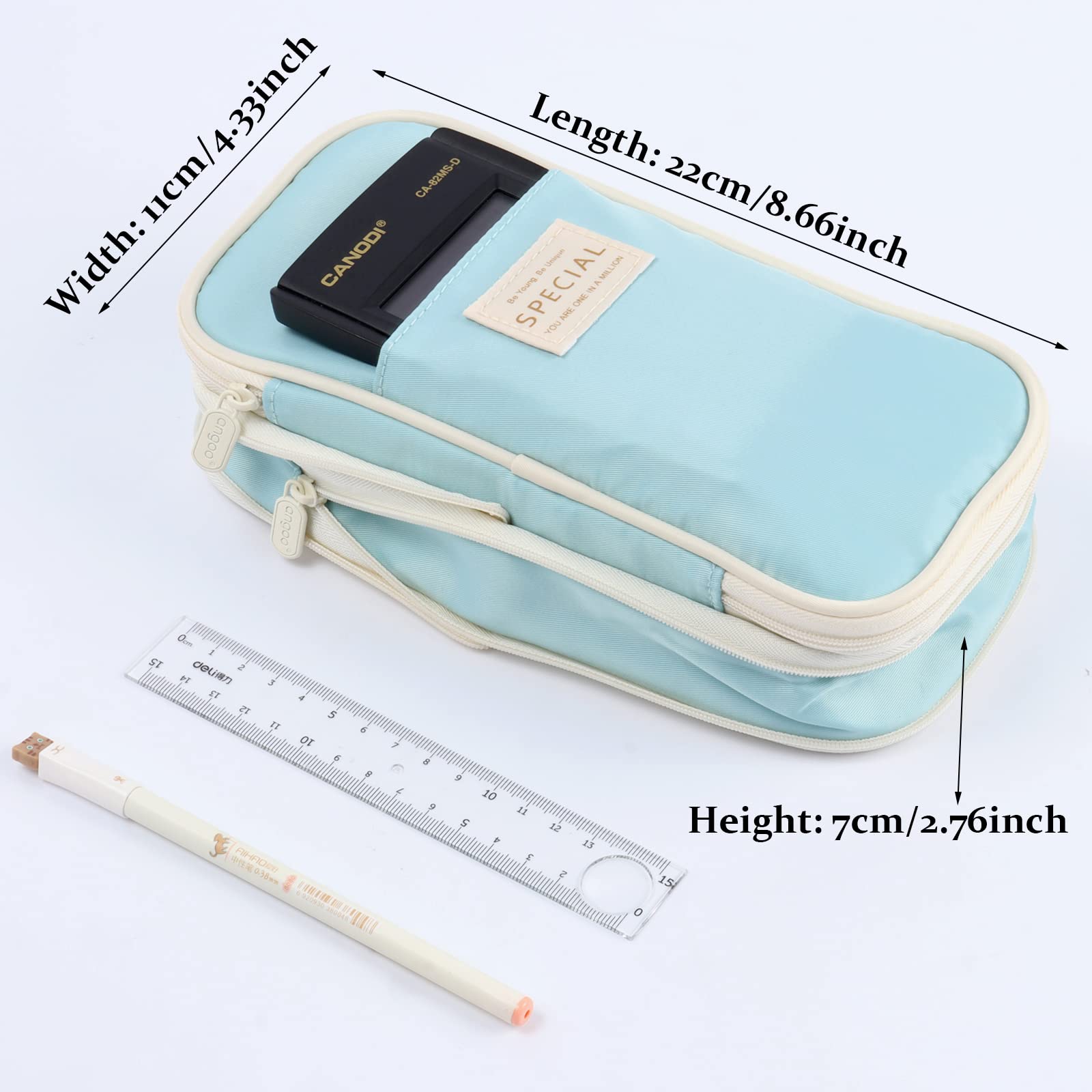 Large Capacity Pencil Case, Pencil Case for Adult, Cute Pencil Case, Pen Pencil Organizer for Stationery Supplies Marker Highlighter for Middle High School Student Kids Adult (Pink)