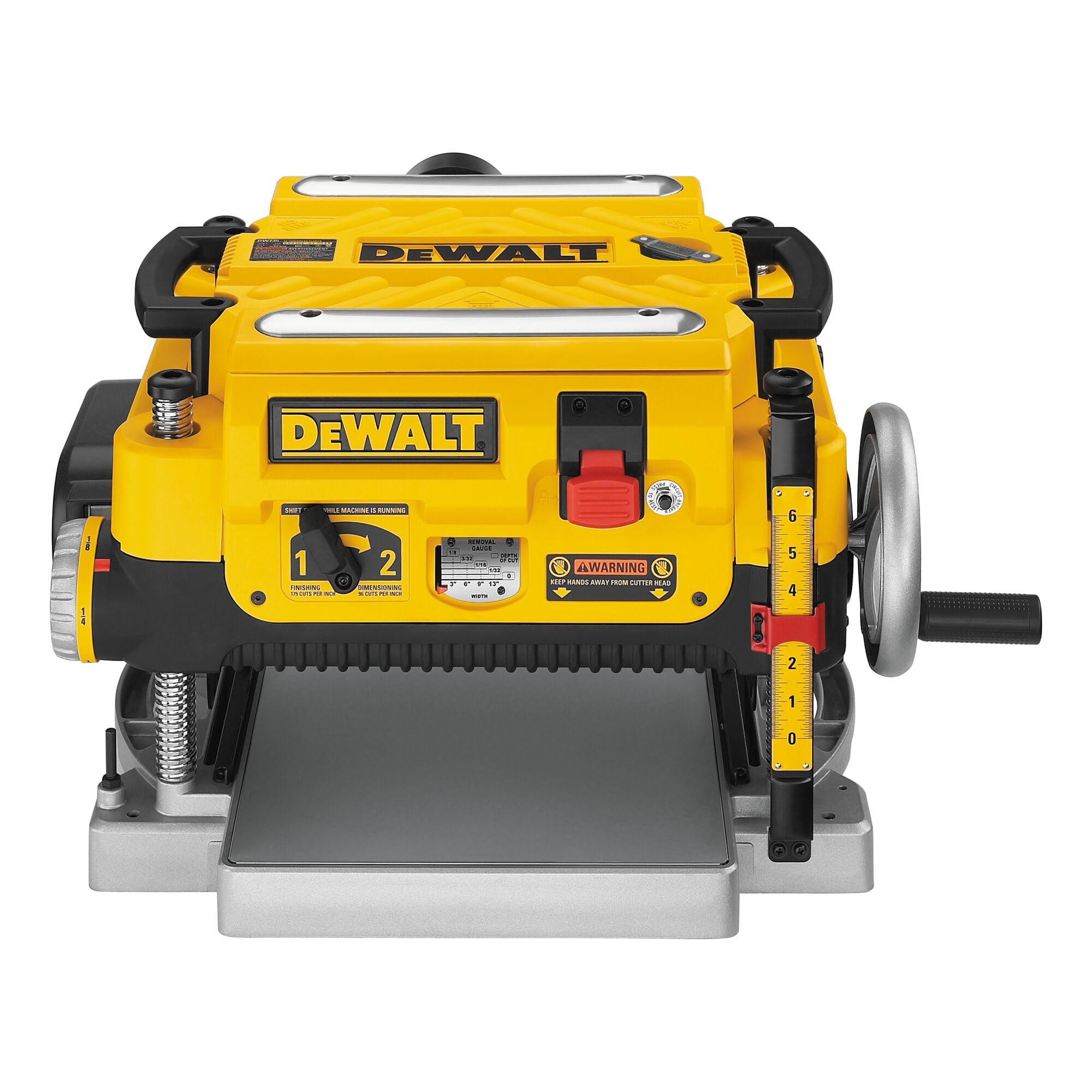 DEWALT Thickness Planer, 13-inch Wood Planer, Three Knife Two Speed, 15 Amp, 20,000 RPM Motor (DW735X)