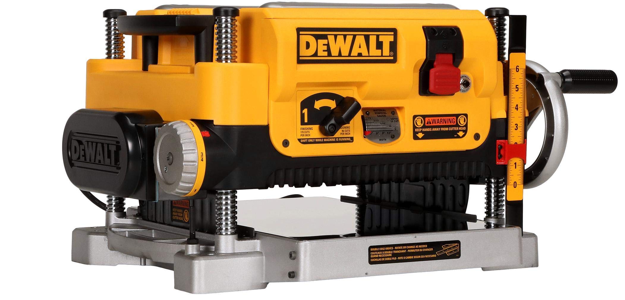 DEWALT Thickness Planer, 13-inch Wood Planer, Three Knife Two Speed, 15 Amp, 20,000 RPM Motor (DW735X)