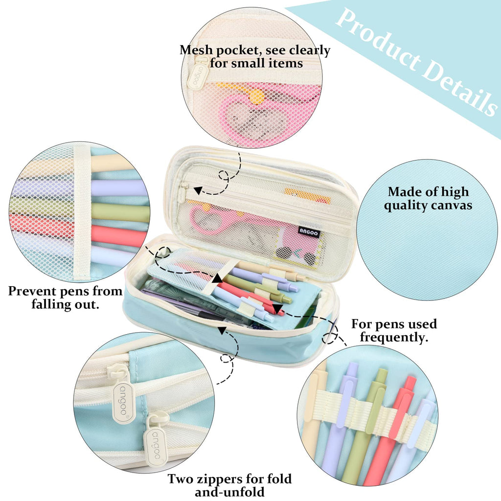 Large Capacity Pencil Case, Pencil Case for Adult, Cute Pencil Case, Pen Pencil Organizer for Stationery Supplies Marker Highlighter for Middle High School Student Kids Adult (Pink)