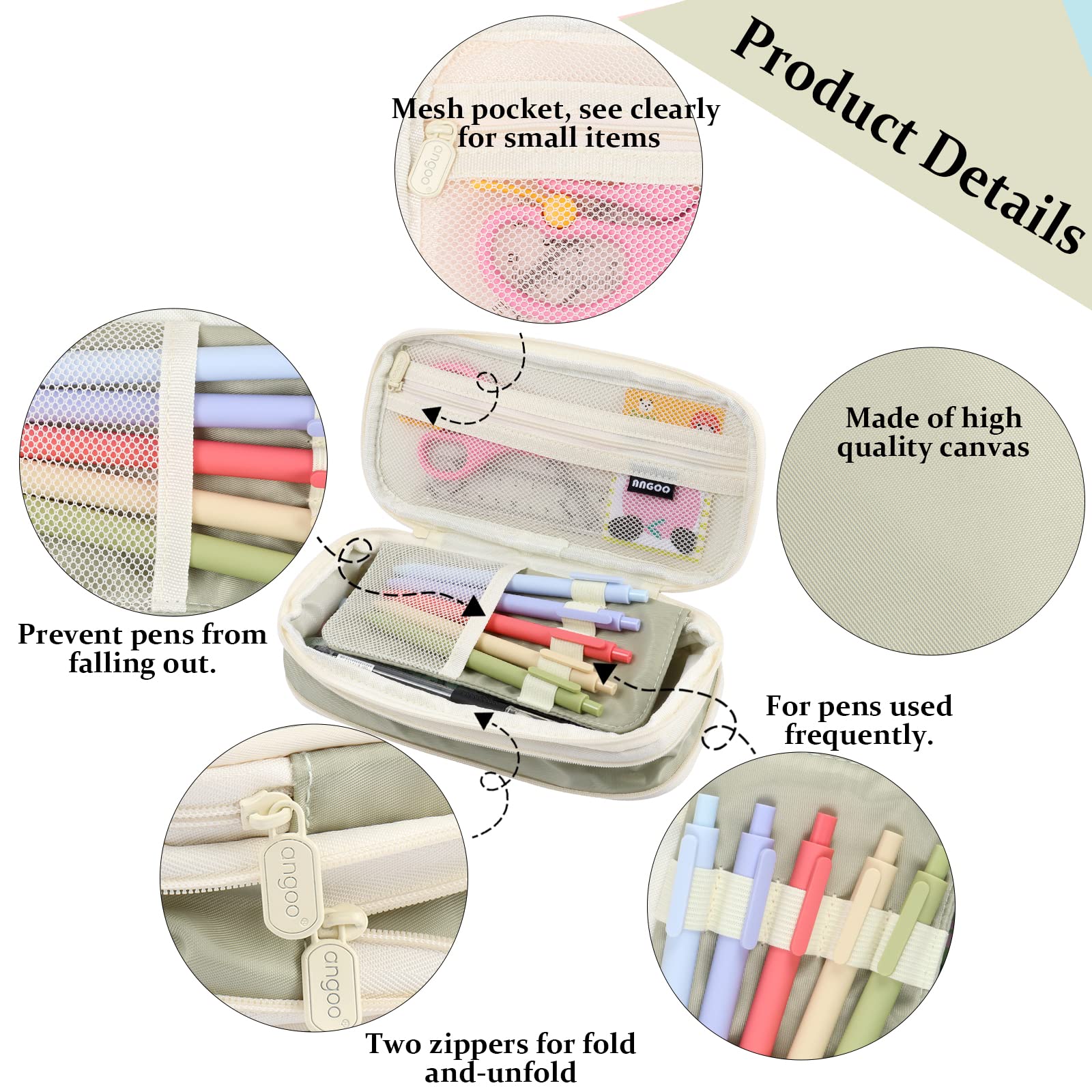 Large Capacity Pencil Case, Pencil Case for Adult, Cute Pencil Case, Pen Pencil Organizer for Stationery Supplies Marker Highlighter for Middle High School Student Kids Adult (Pink)