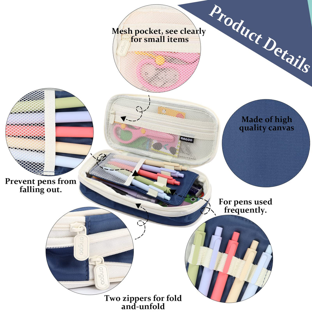 Large Capacity Pencil Case, Pencil Case for Adult, Cute Pencil Case, Pen Pencil Organizer for Stationery Supplies Marker Highlighter for Middle High School Student Kids Adult (Pink)