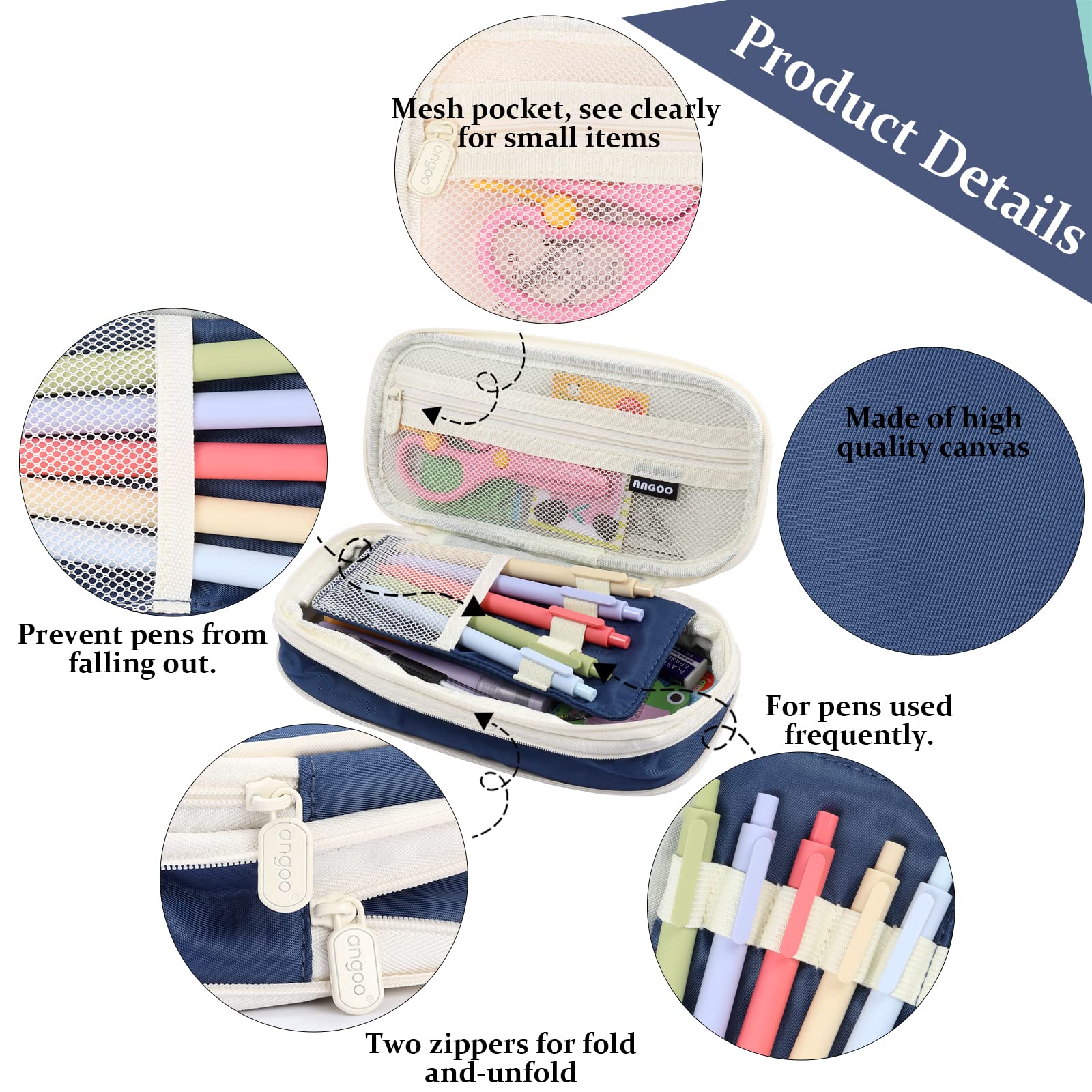 Large Capacity Pencil Case, Pencil Case for Adult, Cute Pencil Case, Pen Pencil Organizer for Stationery Supplies Marker Highlighter for Middle High School Student Kids Adult (Pink)