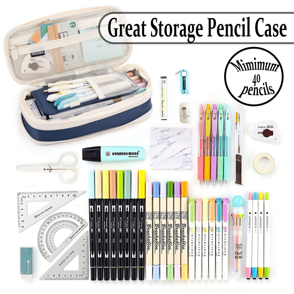 Large Capacity Pencil Case, Pencil Case for Adult, Cute Pencil Case, Pen Pencil Organizer for Stationery Supplies Marker Highlighter for Middle High School Student Kids Adult (Pink)