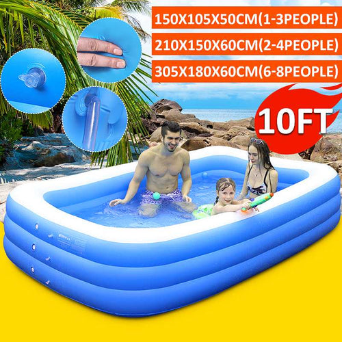 10/7/5ft 150cm/210cm/305cm Home Use Inflatable Large Swimming Pool 3 Layers Outdoor Indoor Baby Kids family Pool Bathing Tub