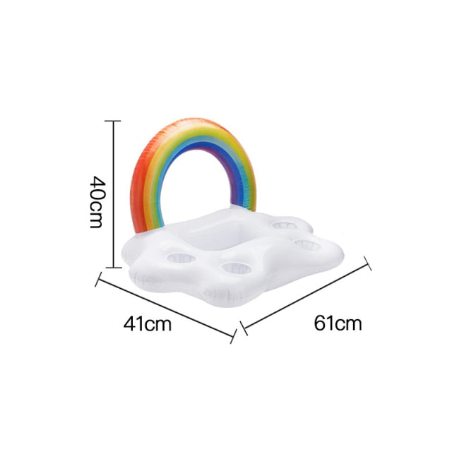 Swimming Pool Float Beer Table Drinking Cooler Table Bar Tray Beach Inflatable Air Mattress Water Food Drink Holder Pool Floater